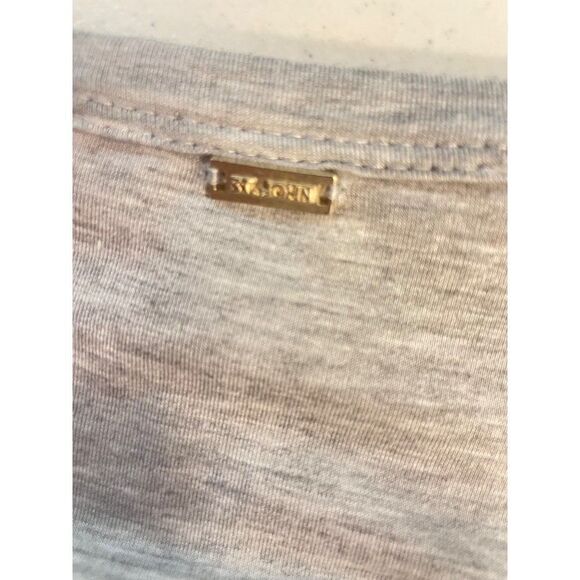 St. John Designer Gray Henley Long Sleeve Top Large - Picture 5 of 5